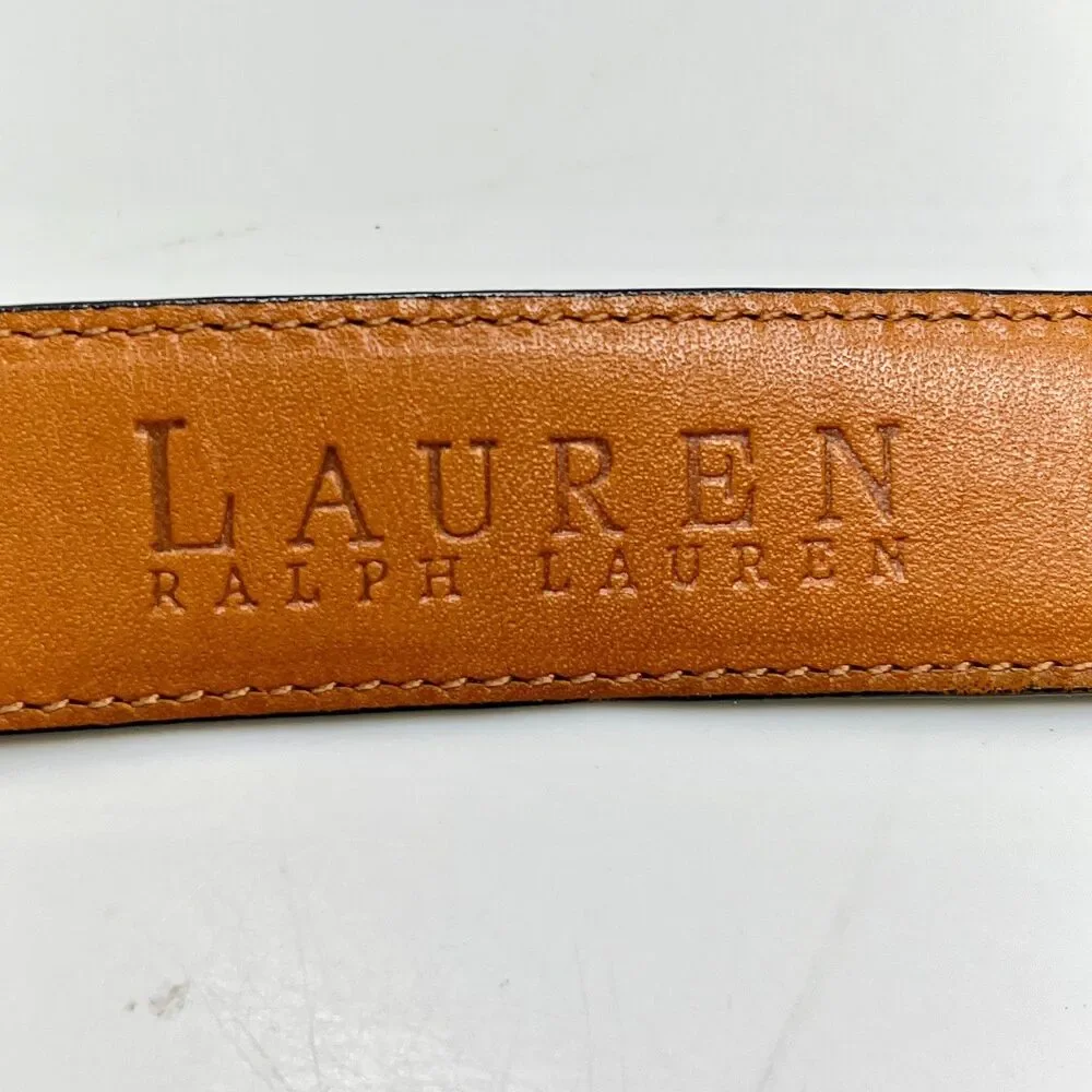 LAUREN Ralph Lauren Black Italian Leather Womens Belt Size M 1